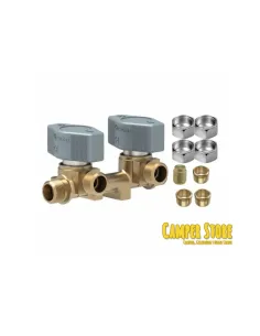 Llave de paso de gas de 2 vias. 8mm 2