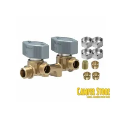 Llave de paso de gas de 2 vias. 8mm