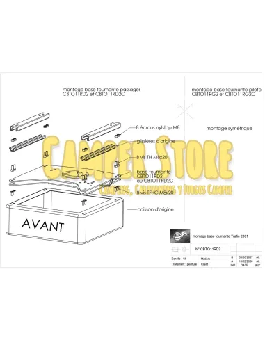 Base Giratoria Scopema para Trafic, Vivaro, Primastar hasta 2015 - Copiloto