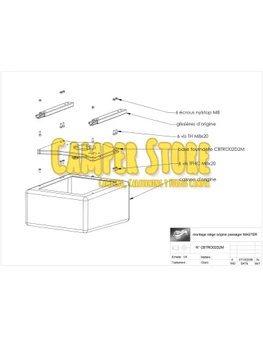 Base Giratoria Scopema Master X70, Movano e Interstar - Copiloto