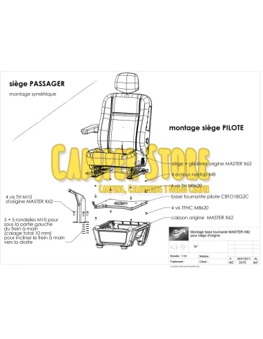 Base Giratoria Scopema para Master X62, Movano y NV400 - Copiloto