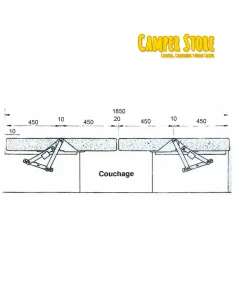 Bisagras para asiento cama 3 posiciones 2