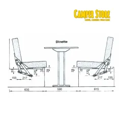 Bisagras para asiento cama 3 posiciones