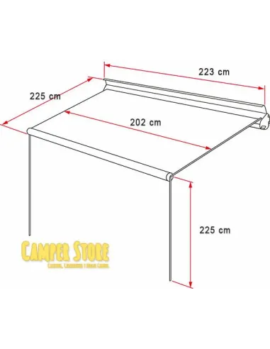 Toldo Fiamma F35 Pro 220cm. Titanium - Royal Grey