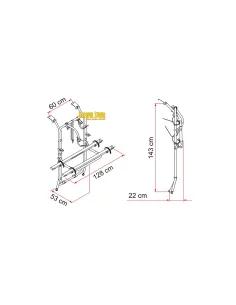 Portabicis Fiamma Carry Bike Trafic / Vivaro / Primastar / Talento / NV300 Portón 2