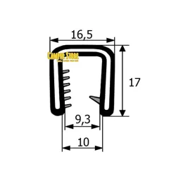 Burlete de PVC para remate. Chapa 8-10 mm. Por metros