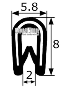 Burlete de PVC para remate. Chapa 0.5-2 mm. Por metros 2