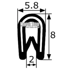 Burlete de PVC para remate. Chapa 0.5-2 mm. Por metros