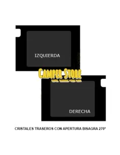 Cristal Izquierdo doble puerta trasera Ducato, Jumper, Boxer +2006, con bisagra 270º 2