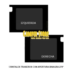 Cristal Izquierdo doble puerta trasera Ducato, Jumper, Boxer +2006, con bisagra 270º
