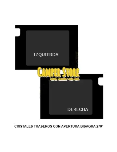 Cristal Derecho doble puerta trasera Ducato, Jumper, Boxer +2006, con bisagra 270º