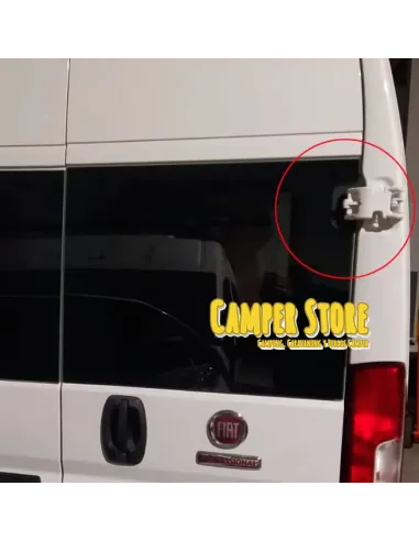 Cristal trasero con ventana corredera Ducato +2006, con bisagra 270º. Derecha