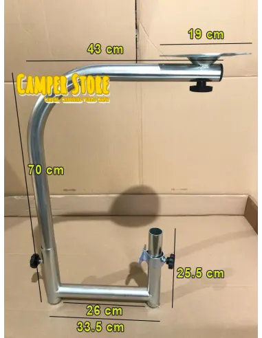 Pata en U para mesa camper. Giratorio