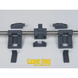 Barra para mesa extraible. Con apliques en gris