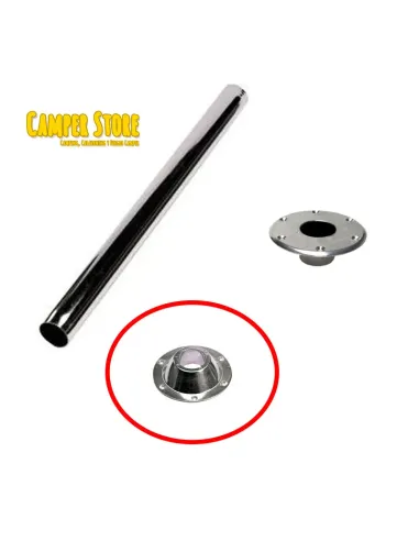 Anclaje cónico para pata de mesa camper modular. Cromado