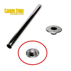 Anclaje cónico para pata de mesa camper modular. Cromado