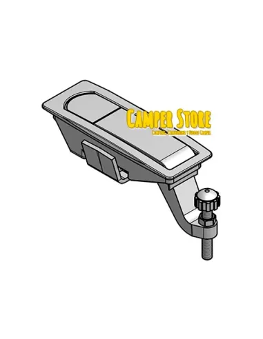 Cierre con pulsador y tirador. Acero negro