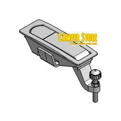 Cierre con pulsador y tirador. Acero negro