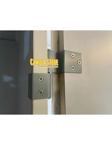 Bisagras puerta semiempotrada. Derecha. Gris claro