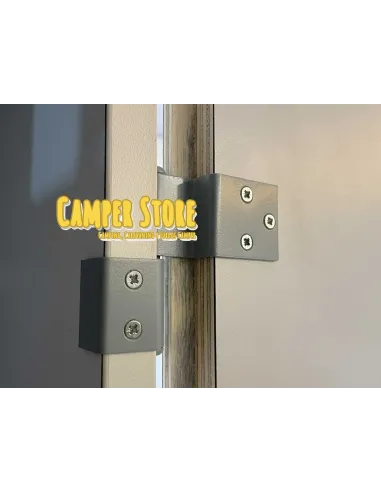 Bisagras puerta semiempotrada. Derecha. Gris claro