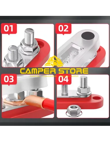 Busbar 150A 5P M6 Rojo + Negro.