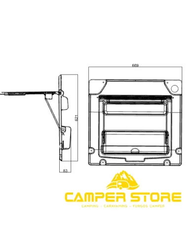 Mesa plegable para puerta trasera de Fiat Ducato