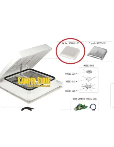 Tapa claraboya Vent/Turbo Vent 40 Fiamma. Blanca