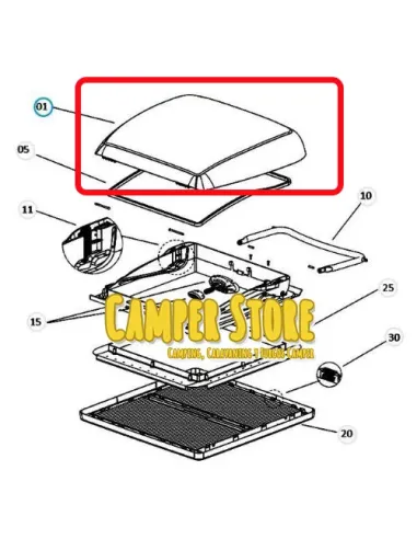Tapa Claraboya Mini Heki Style 40x40