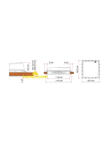 Claraboya Turbo Vent Premium con Ventilador y Termostato. Cristal. 40x40 cm