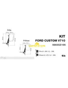 Soporte F45 F43 Ford Custom V710 y VW T7 Transp/Carav 2