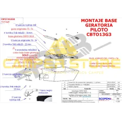 Base Giratoria Scopema V3 para T5 / T6 - Piloto + Kit descenso