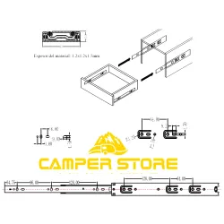 Guía para cajones de extracción total. 30 cm. Pack de 2