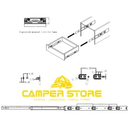 Guía para cajones de extracción total. 50 cm. Pack de 2 Guía para cajones de extracción total. 50 cm. Pack de 2