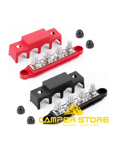 Busbar 250A 4P M8 Rojo + Negro.