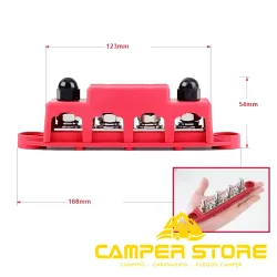 Busbar 250A 4P M8 Rojo + Negro.