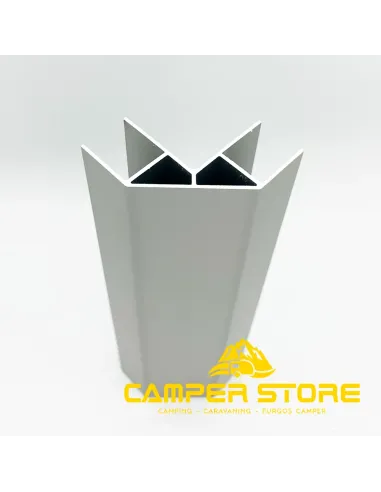 Perfil esquina aluminio. PLATA. Abierto 2 lados