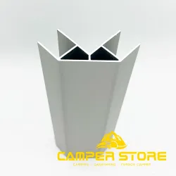 Perfil esquina aluminio. PLATA. Abierto 2 lados