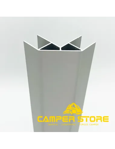 Perfil esquina aluminio. PLATA. Abierto 2 lados