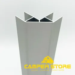 Perfil esquina aluminio. PLATA. Abierto 2 lados