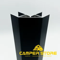 Perfil esquina aluminio. NEGRO. Abierto 2 lados