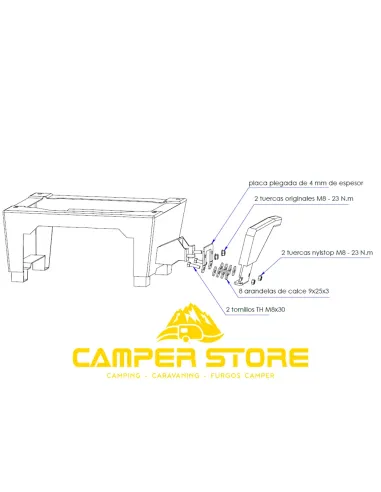 Adaptador freno mano + funda para VW Crafter, Man TGE +2017