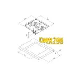 Cocina con 2 fuegos CAN PC1322-S acero
