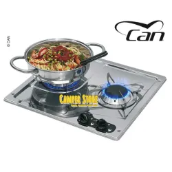 Cocina con 2 fuegos CAN PC1322-S acero
