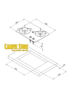 Cocina con 2 fuegos CAN PV1351-S 2