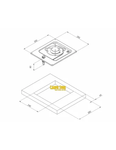 Cocina 1 fuego CAN PC1320-S acero