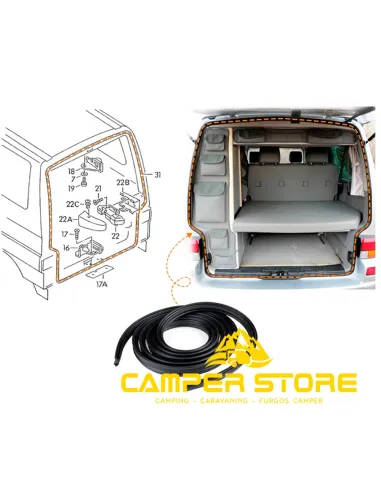 Goma de contorno portón/doble puerta VW T4