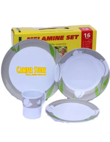 Vajilla de melamina TULIP. 16 piezas