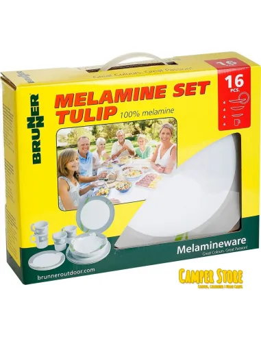 Vajilla de melamina TULIP. 16 piezas