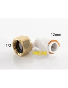 Conector acodado 1/2'' hembra a 12 mm