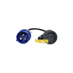 Cable adaptador macho CEE 17/ hembra Shuko, de 60 cm